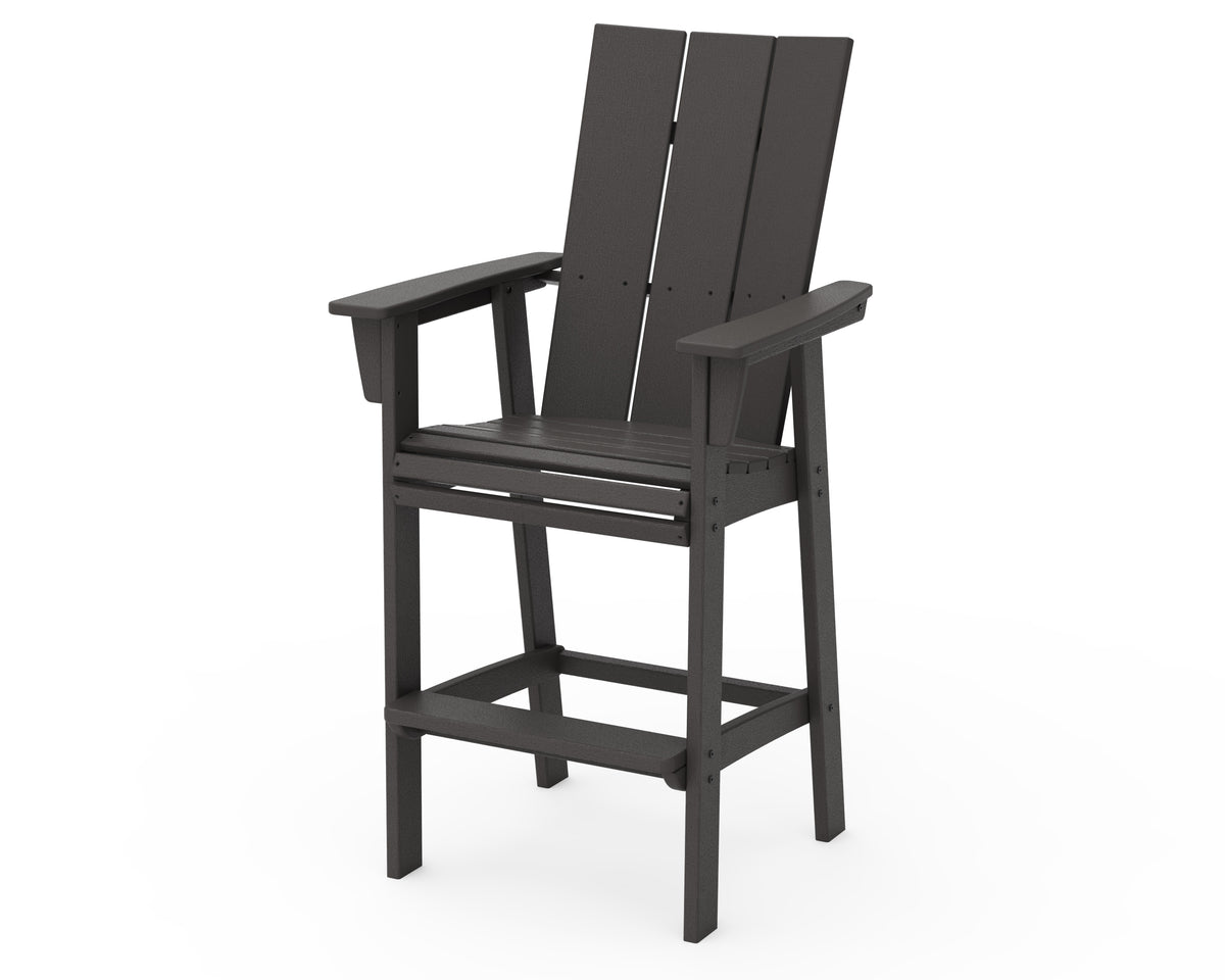 POLYWOOD Modern Curveback Adirondack Bar Chair in Vintage Coffee
