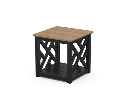 POLYWOOD Chippendale Accent Table in Black / Natural