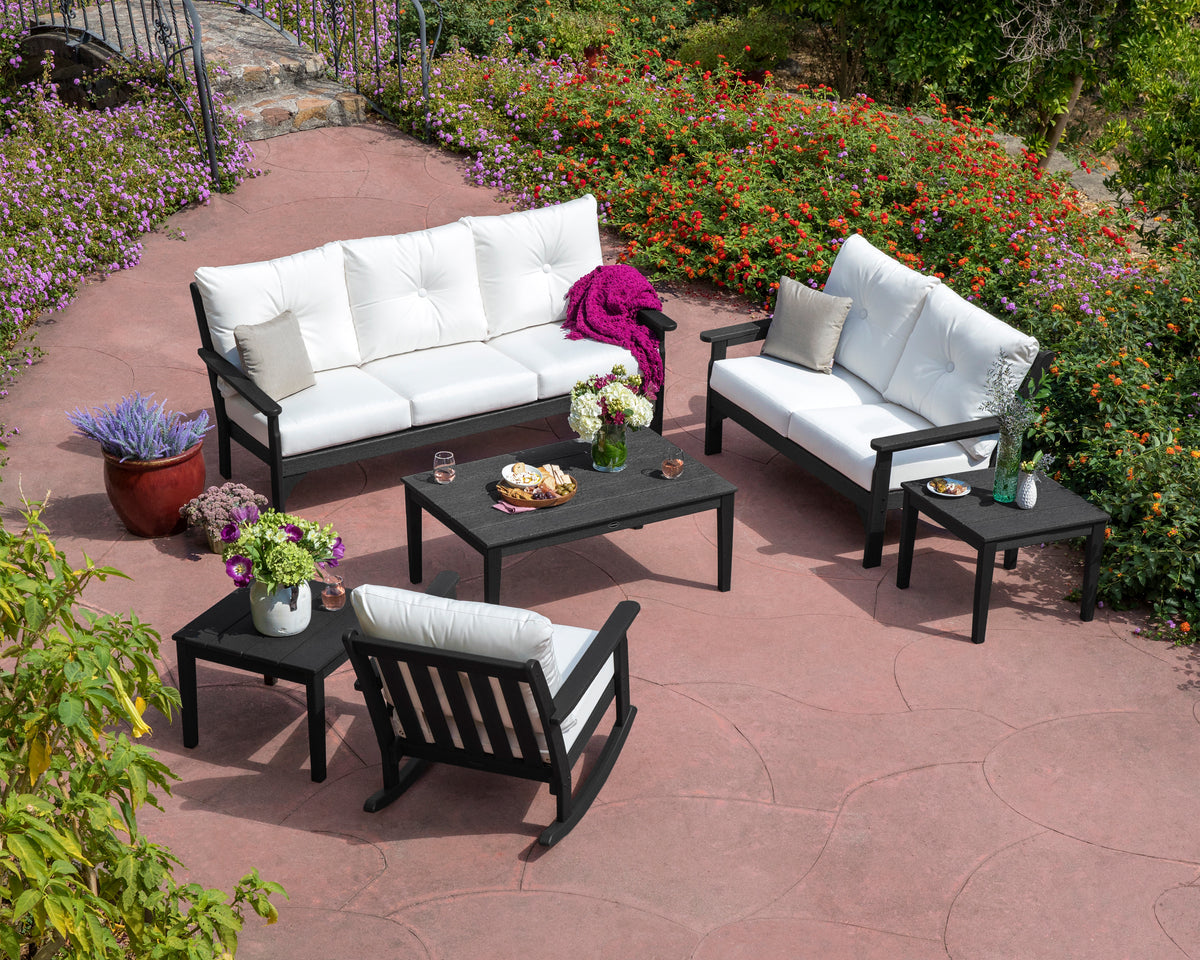 POLYWOOD Vineyard 6-Piece Deep Seating Set with Rocking Chair in an outdoor setting