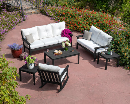 POLYWOOD Vineyard 6-Piece Deep Seating Set with Rocking Chair in an outdoor setting