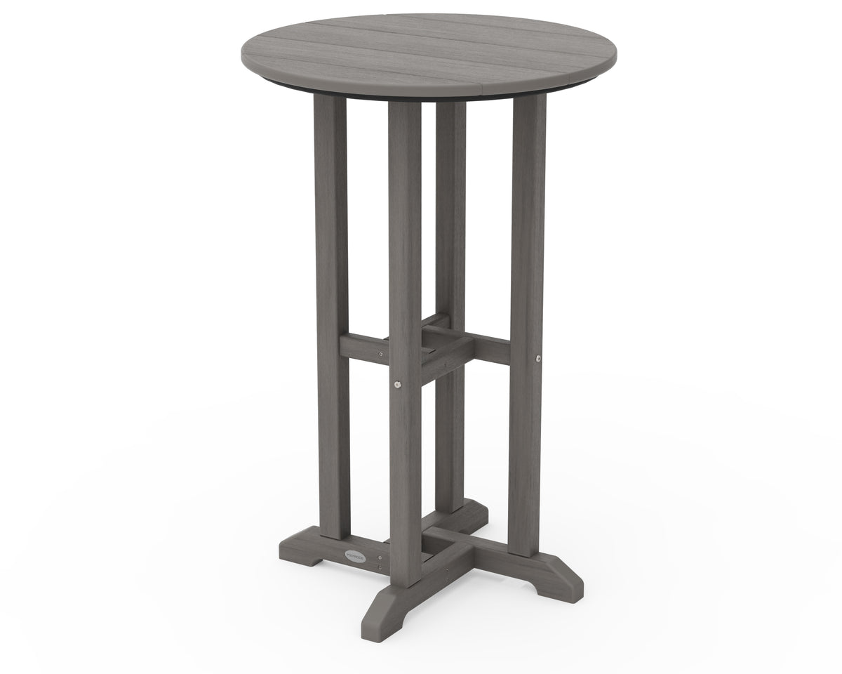 POLYWOOD 24" Round Farmhouse Counter Bistro Table in Driftwood