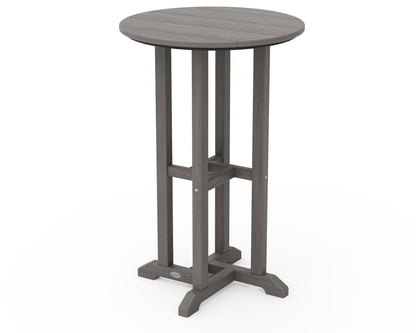 POLYWOOD 24" Round Farmhouse Counter Bistro Table in Driftwood