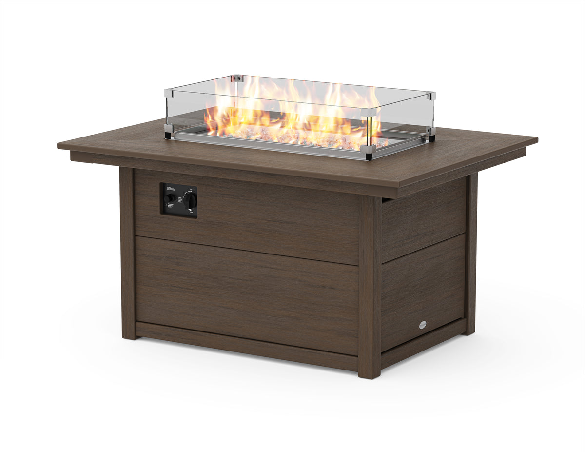 POLYWOOD Rectangle 34"x46" Fire Pit Table in Kona