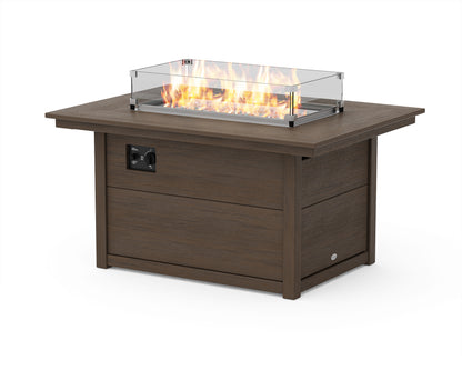 POLYWOOD Rectangle 34"x46" Fire Pit Table in Kona