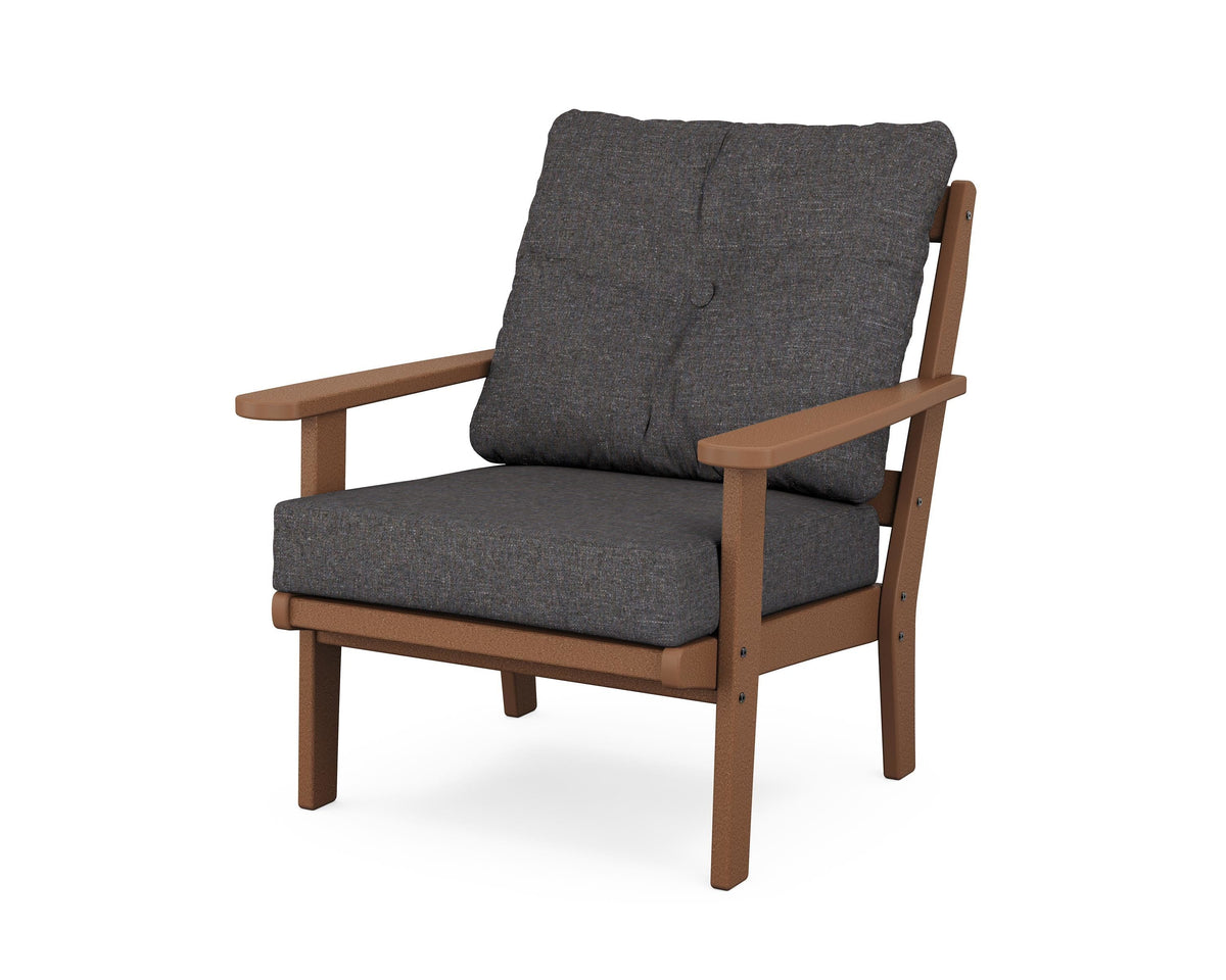 POLYWOOD Mission Deep Seating Chair in Teak / Ash Charcoal