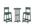 POLYWOOD Modern Studio Plaza Bar Chair 3-Piece Bistro Set in Green