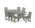 POLYWOOD Mission Arm Chair 7-Piece Mission Dining Set in Slate Grey