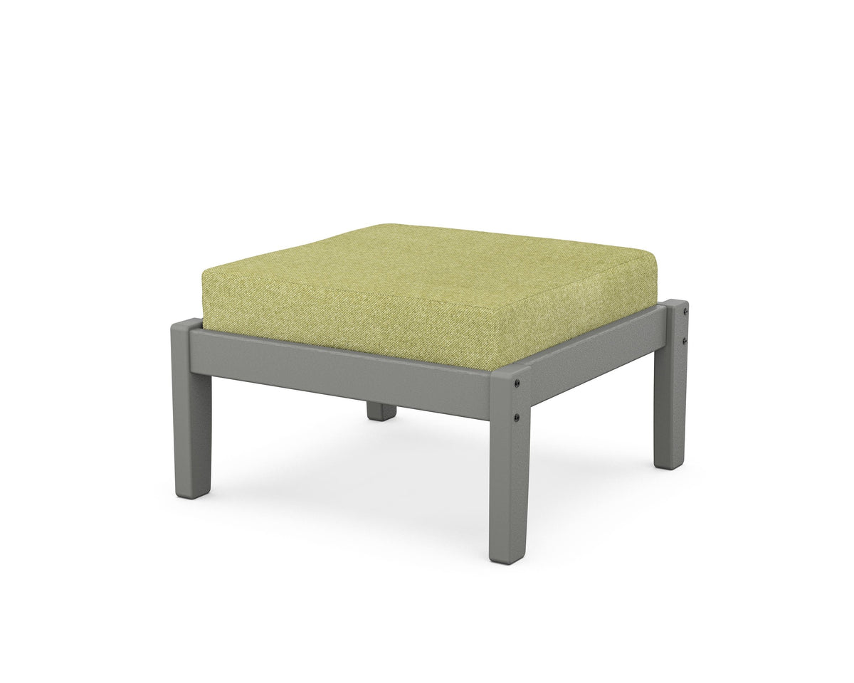 POLYWOOD Deep Seating Ottoman in Slate Grey / Chartreuse Boucle