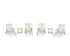 POLYWOOD Vineyard 6-Piece Chaise with Arms and Wheels Set in Sand