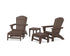 POLYWOOD 5-Piece Nautical Grand Adirondack Set with Ottomans and Side Table in Mahogany