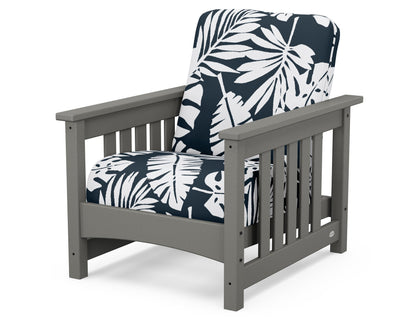 POLYWOOD Club Mission Chair in Slate Grey / Leaf Marine Indigo