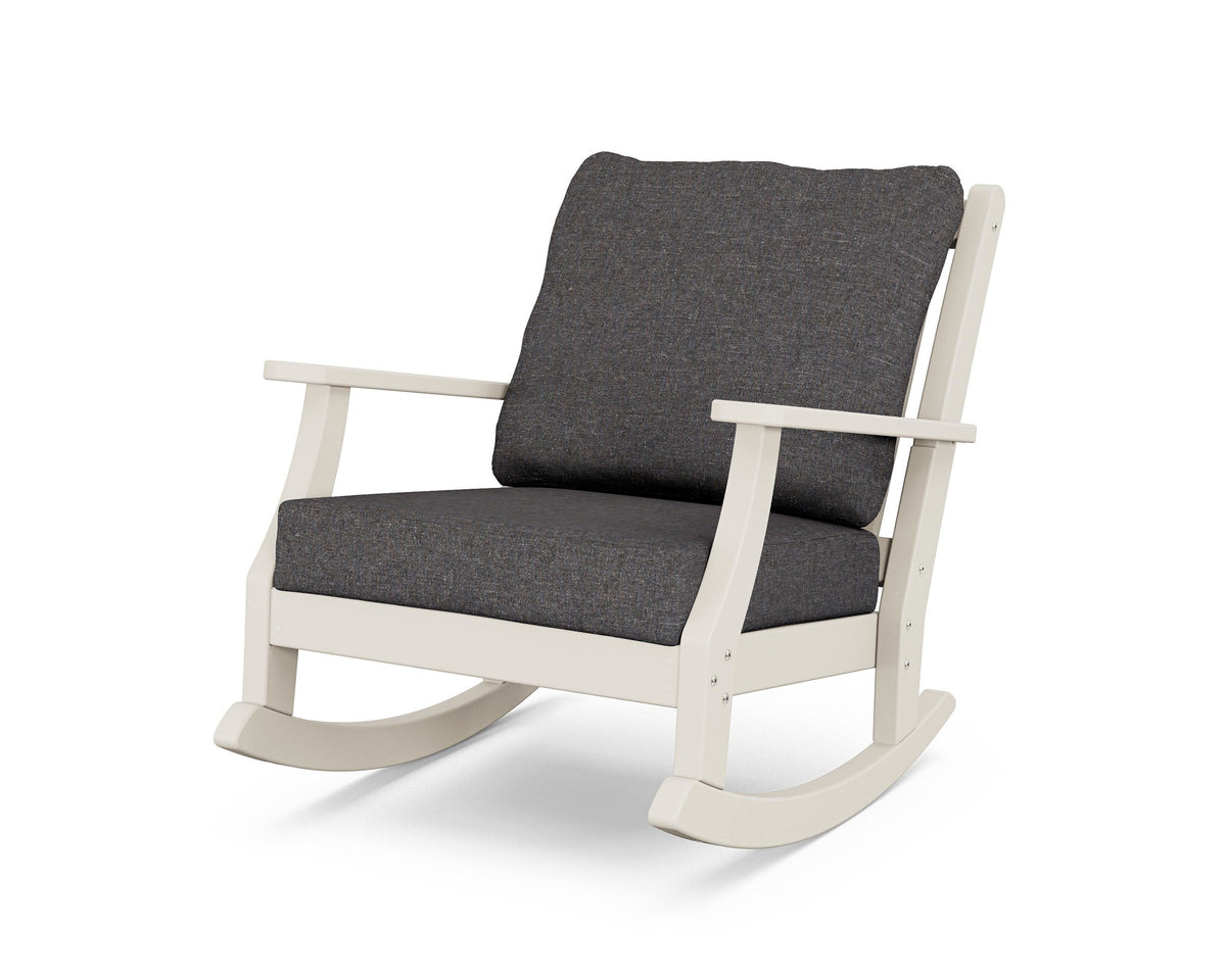 POLYWOOD Wovendale Deep Seating Rocking Chair in Sand / Ash Charcoal