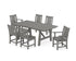 POLYWOOD Oxford 7-Piece Rustic Farmhouse Dining Set in Slate Grey