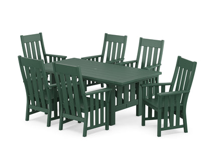 POLYWOOD Acadia Arm Chair 7-Piece Dining Set in Green