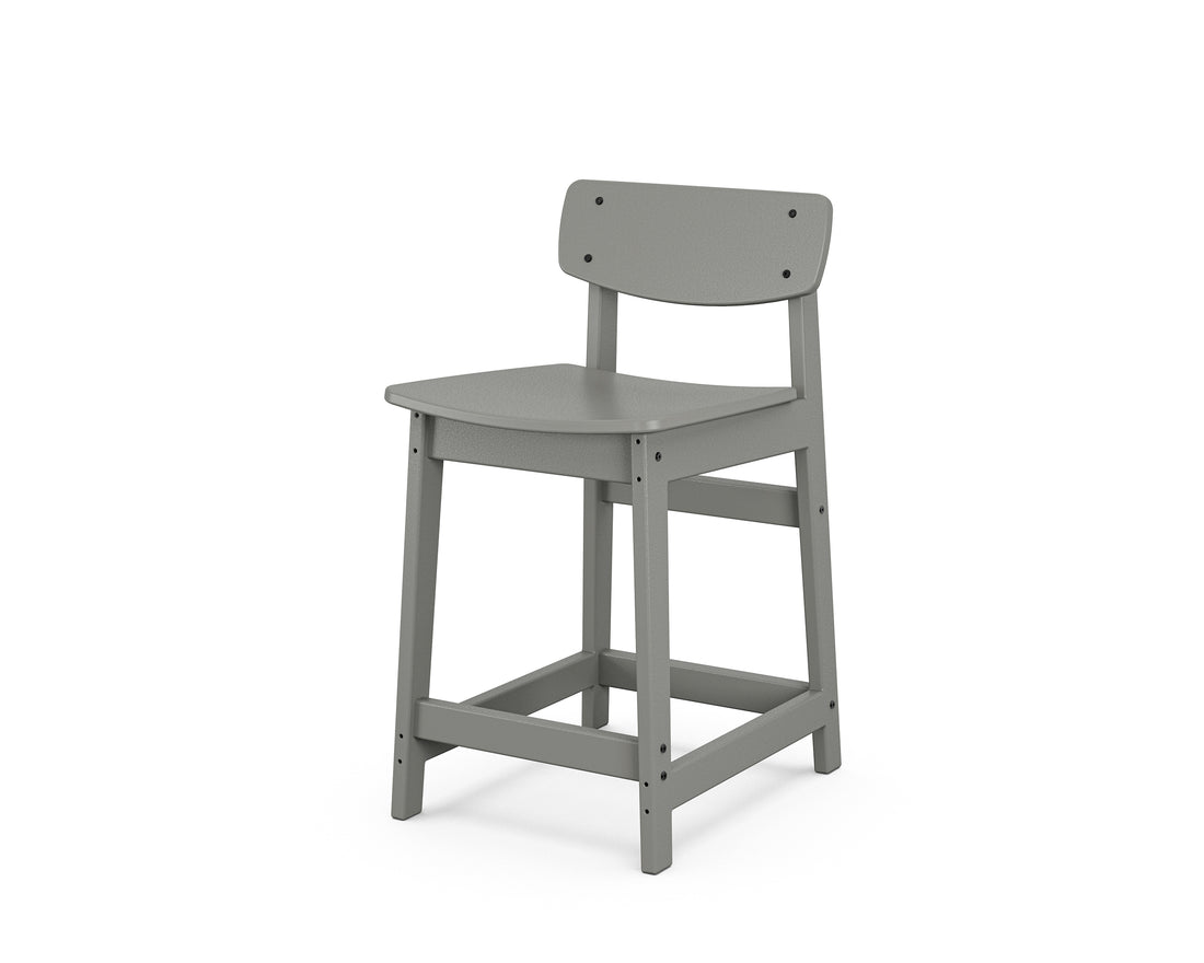POLYWOOD Modern Studio Urban Lowback Counter Chair in Slate Grey
