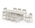 POLYWOOD EDGE Sling 9-Piece Farmhouse Trestle Dining Set in Sand / Birch