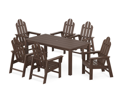 POLYWOOD Long Island 7-Piece Parsons Dining Set in Mahogany