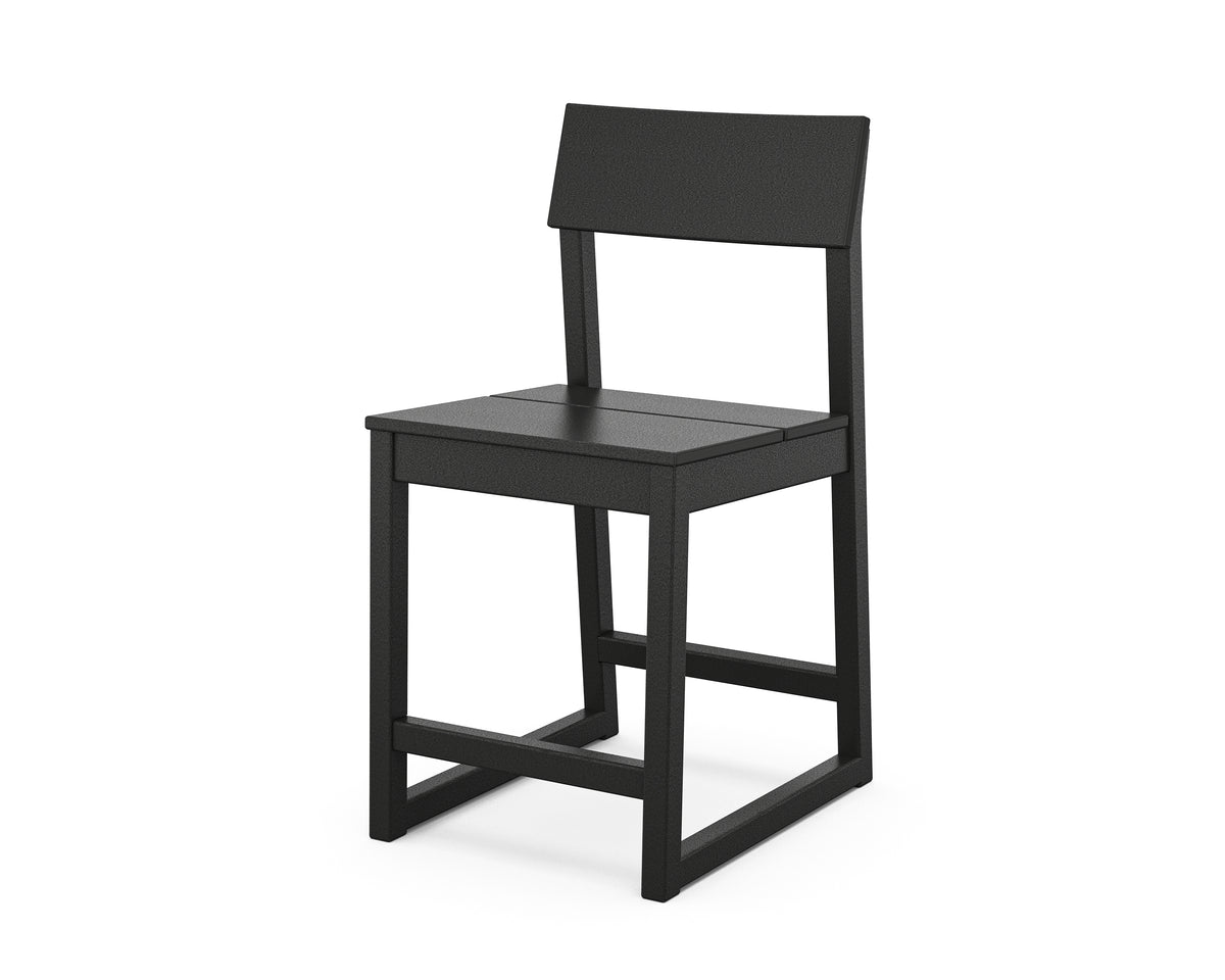 POLYWOOD EDGE Counter Side Chair in Black