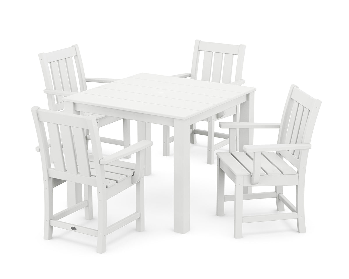 POLYWOOD Oxford 5-Piece Parsons Dining Set in White