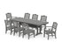 POLYWOOD Savannah 9-Piece Dining Set with Trestle Legs in Slate Grey