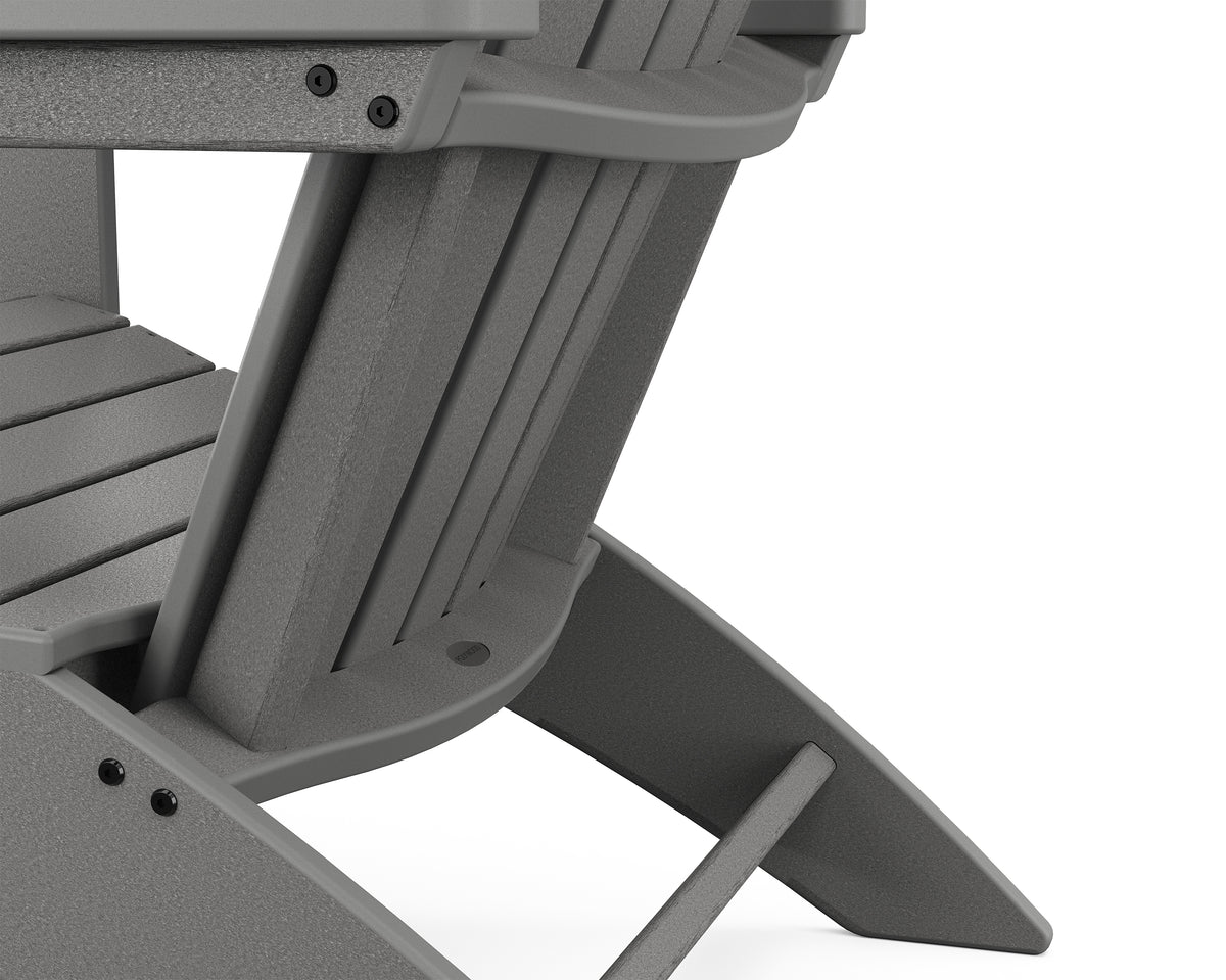 Angled view of the POLYWOOD Nautical Grand Adirondack Chair in Slate Grey (2)