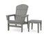 POLYWOOD Nautical Grand Upright Adirondack Chair with Side Table in Slate Grey