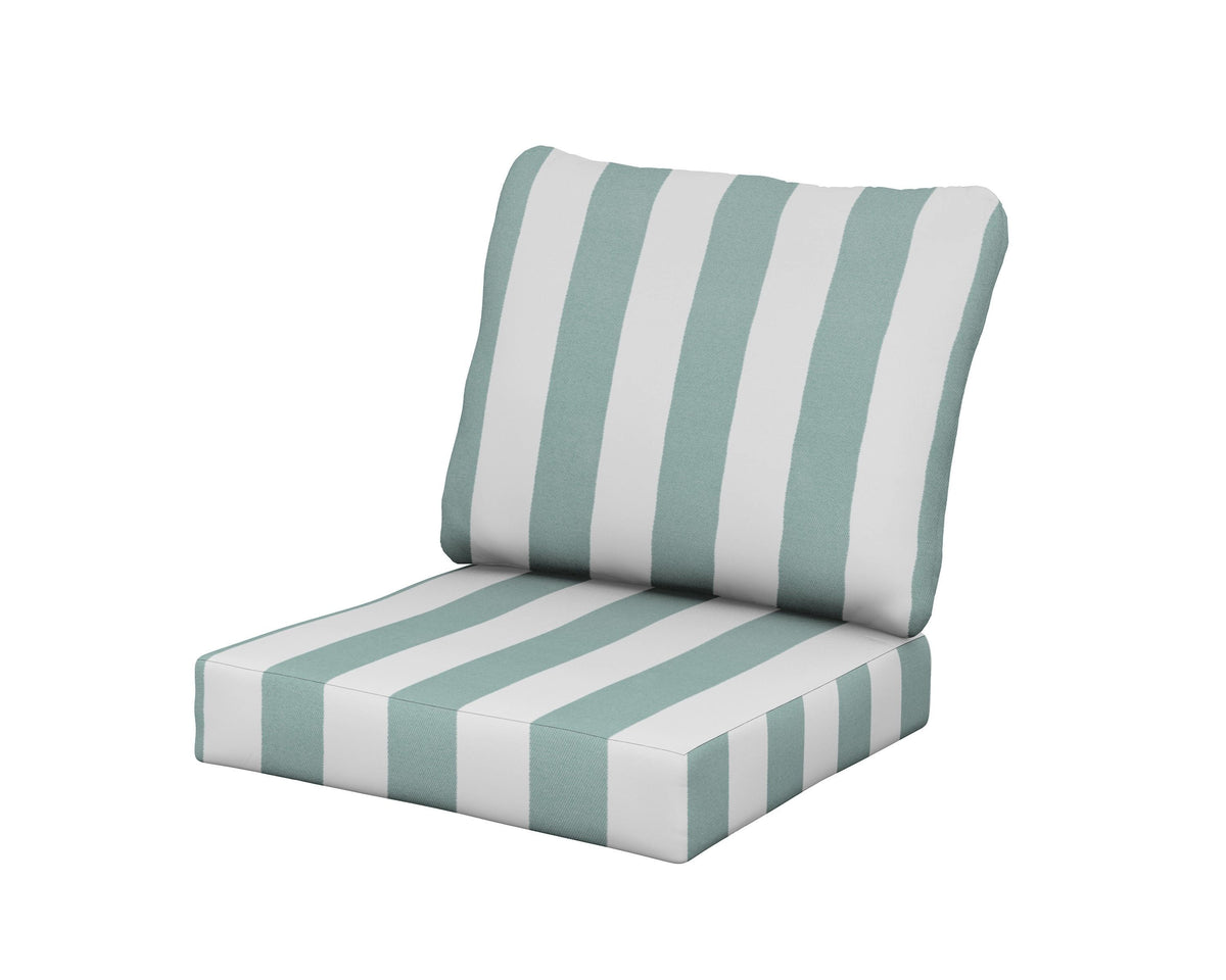 POLYWOOD Classics Seat/Back Cushion Set in Cabana Stripe Glacier Spa