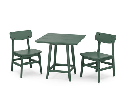 POLYWOOD Modern Studio Urban Chair 3-Piece Bistro Dining Set in Green