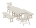 POLYWOOD Vineyard Folding Chair 6-Piece Dining Set with Benches in Sand