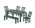 POLYWOOD Braxton 6-Piece Parsons Dining Set with Bench with Braxton Dining Side Chair in Green