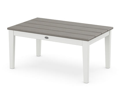POLYWOOD Newport 22" x 36" Coffee Table in White / Driftwood