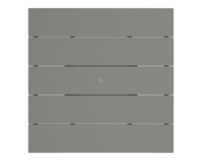 Angled view of the POLYWOOD Acadia 5-Piece Farmhouse Dining Set with Trestle Legs in Slate Grey