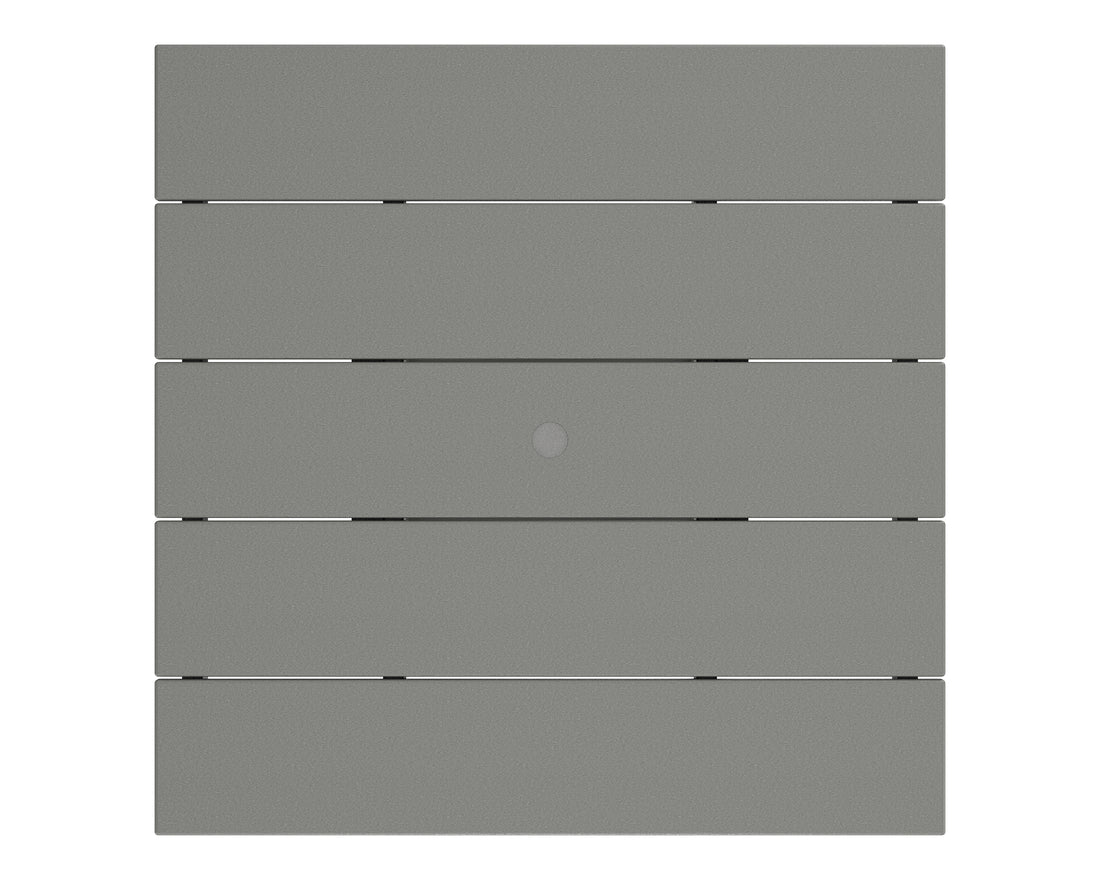Angled view of the POLYWOOD La Casa Café 5-Piece Side Chair Dining Set in Slate Grey