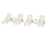POLYWOOD Cottage 6-Piece Chaise Set with Arms and Wheels in Sand