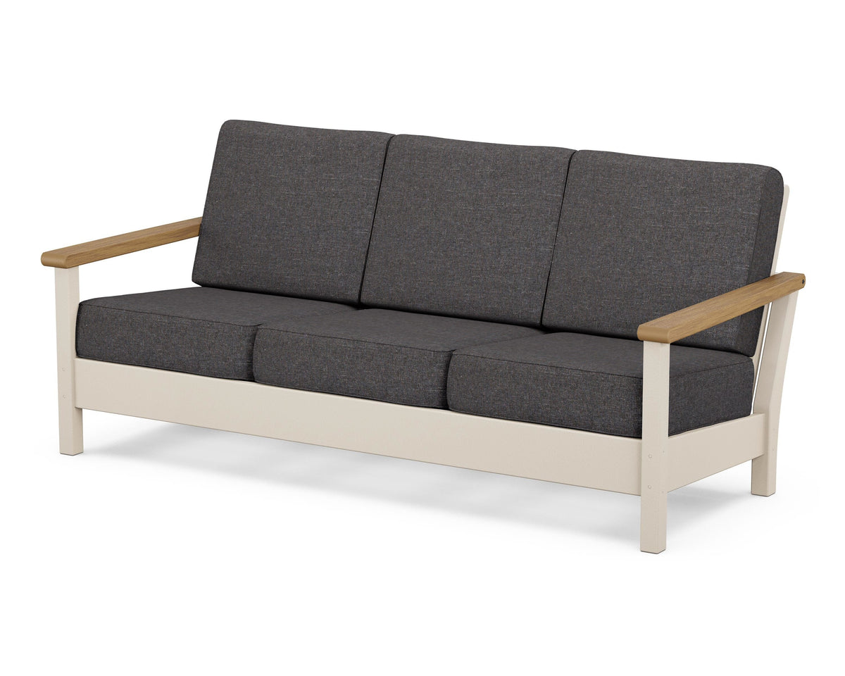POLYWOOD Harbour Deep Seating Sofa in Sand / Natural / Ash Charcoal