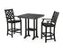POLYWOOD Country Living Wovendale 3-Piece Bar Set in Black