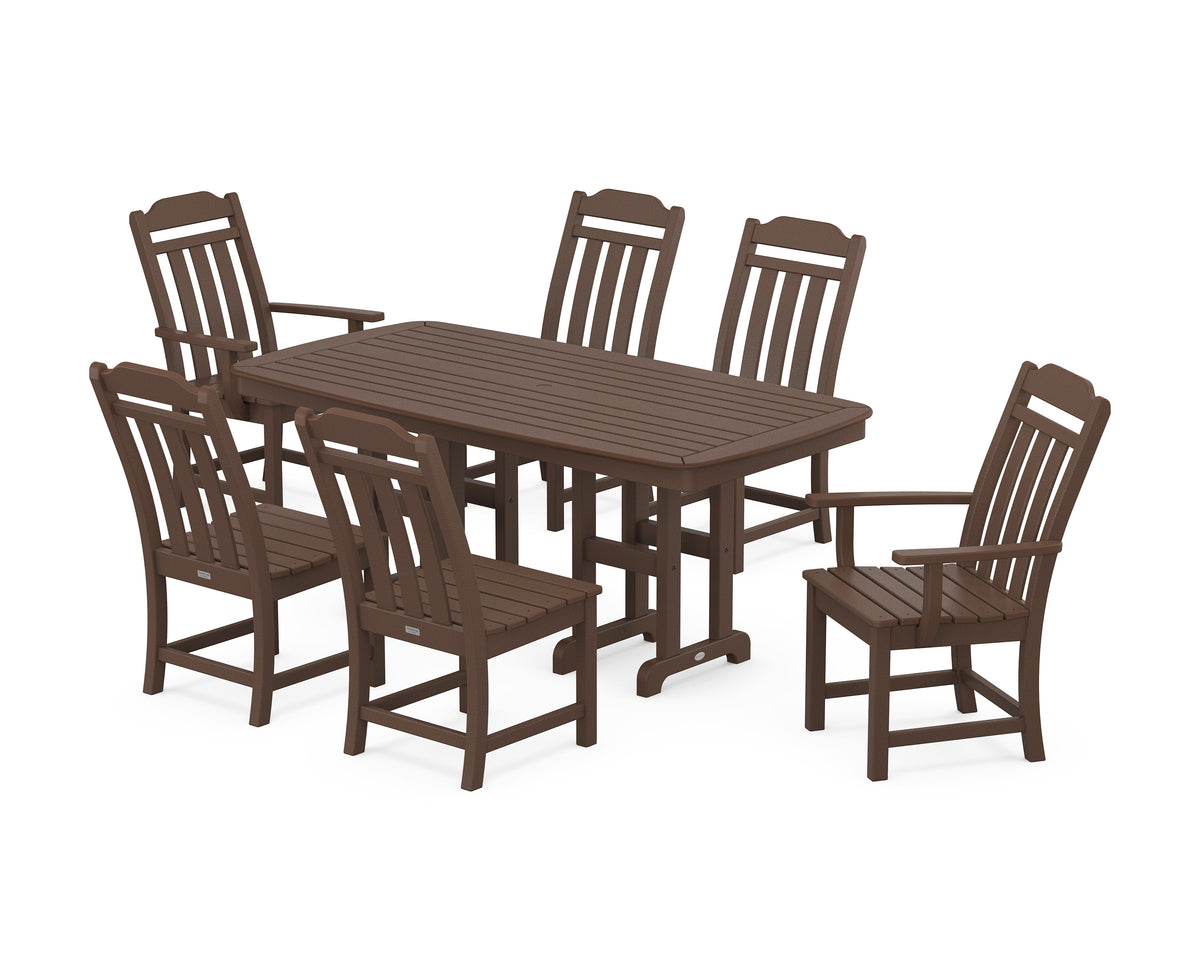 POLYWOOD Cottage 7-Piece Dining Set in Mahogany