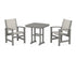 POLYWOOD Coastal 3-Piece Dining Set in Slate Grey / Birch