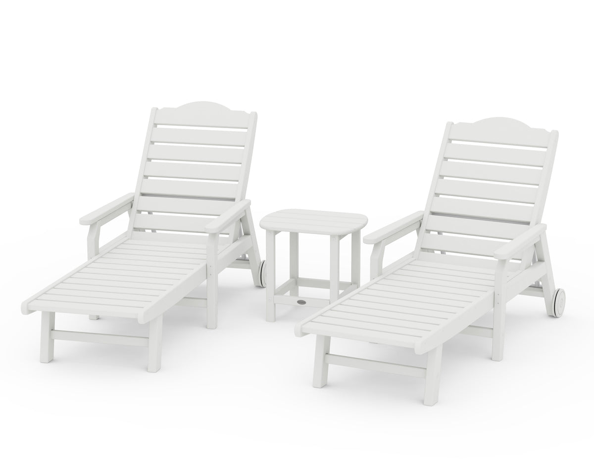 POLYWOOD Draper James Savannah 3-Piece Chaise Lounge Set in Vintage White