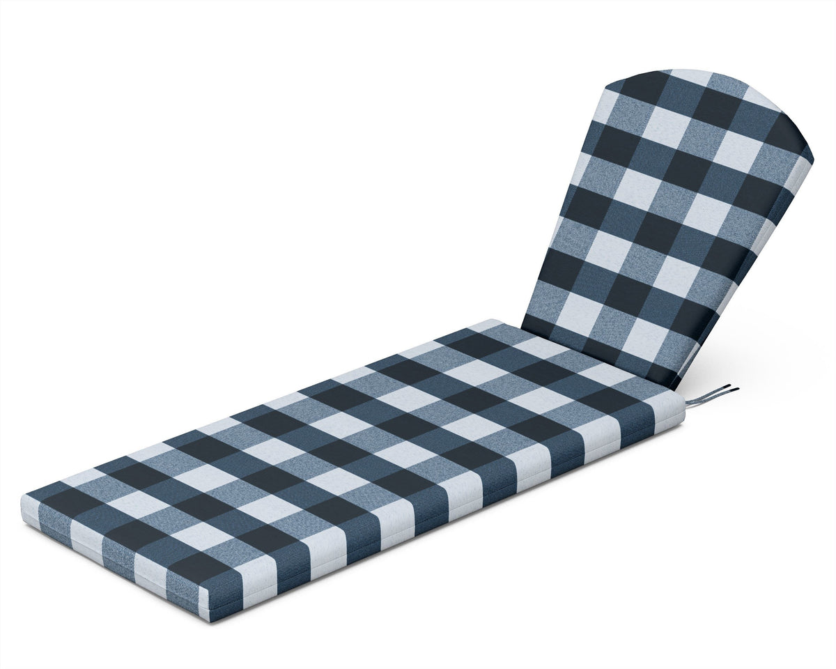 POLYWOOD Chaise Cushion in Buffalo Plaid Marine Indigo