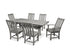 POLYWOOD Vineyard 7-Piece Farmhouse Dining Set with Trestle Legs in Slate Grey
