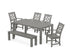 POLYWOOD Chinoiserie 6-Piece Parsons Dining Set with Bench in Slate Grey