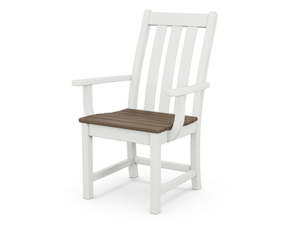 POLYWOOD Vineyard Dining Arm Chair in White / Kona