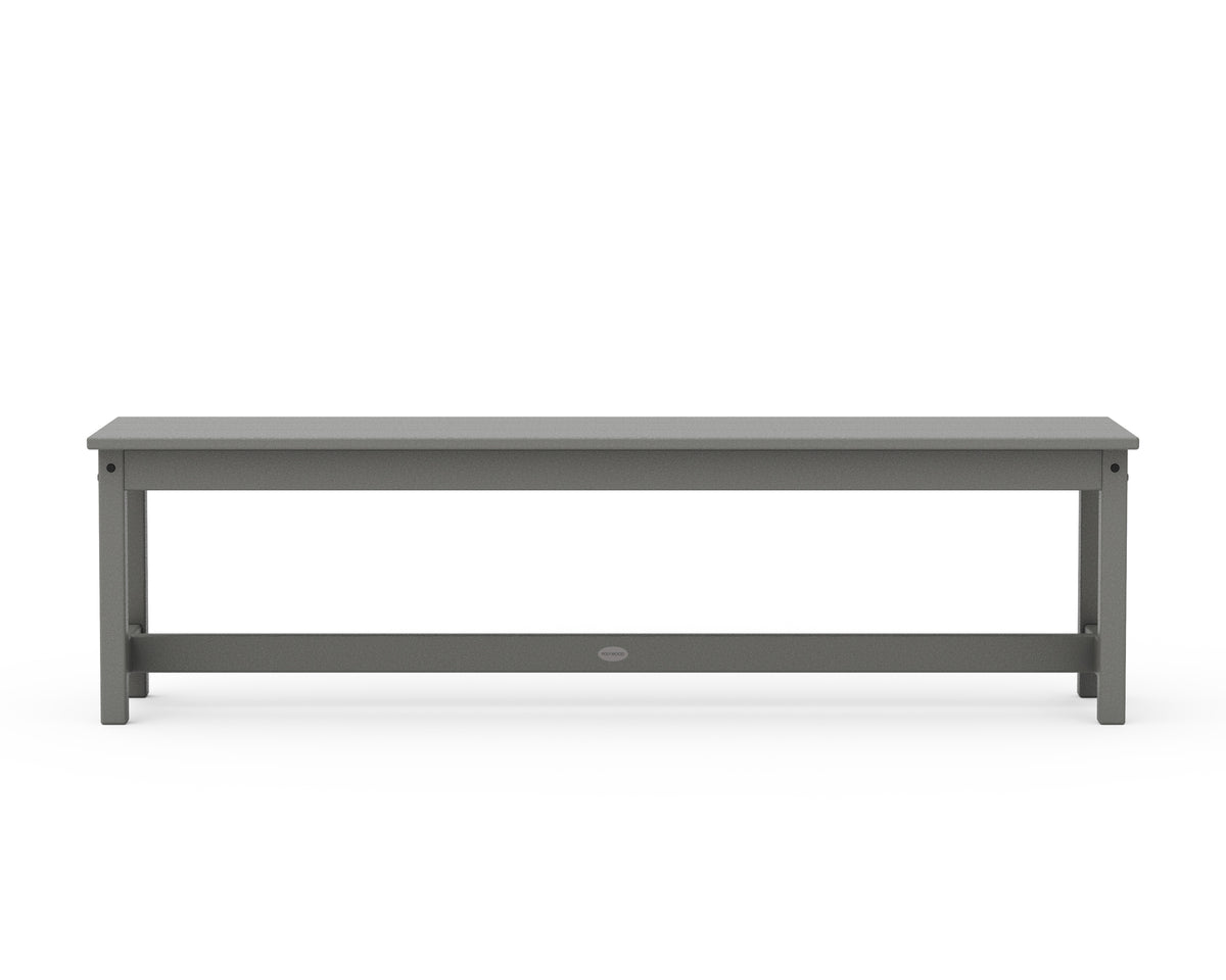 Angled view of the POLYWOOD 60" Planter Bench in Slate Grey