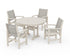 POLYWOOD Coastal 5-Piece Round Dining Set with Trestle Legs in Sand / Birch