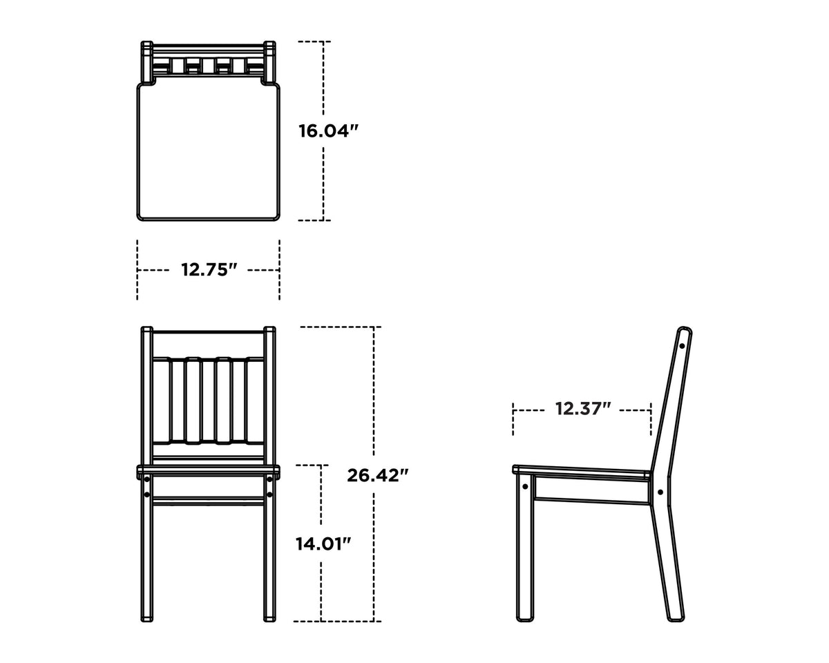 POLYWOOD Kids Vineyard Dining Chair dimensions