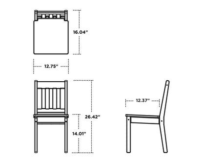 POLYWOOD Kids Vineyard Dining Chair dimensions