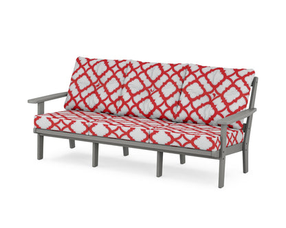 POLYWOOD Prairie Deep Seating Sofa in Slate Grey / Trellis Crimson