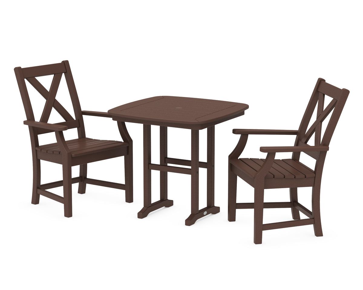 POLYWOOD Braxton 3-Piece Dining Set in Mahogany