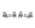 POLYWOOD Vineyard 6-Piece Chaise with Arms and Wheels Set in Slate Grey